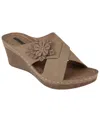 Gc Shoes Women's Selly Flower Wedge Sandals In Natural