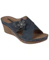 Gc Shoes Women's Selly Flower Wedge Sandals In Navy
