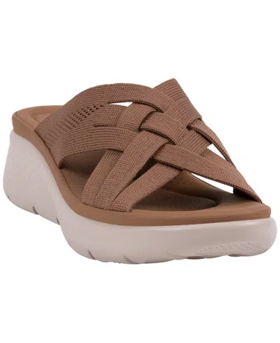 Gc Shoes Women's Slip-on Wedge Sandals In Brown