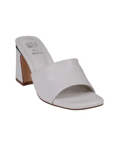 Gc Shoes Women's Soho Square Toe Block Heel Dress Sandals In White