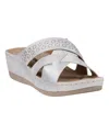 Gc Shoes Women's Soraya Strappy Wedge Sandals In White