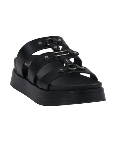 Gc Shoes Women's Stevie Strappy Platform Wedge Sandals In Black