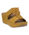 Gc Shoes Talia Flower Wedge Sandal In Yellow