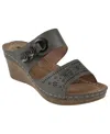 Gc Shoes Women's Theresa Comfort Wedge Sandals In Pewter