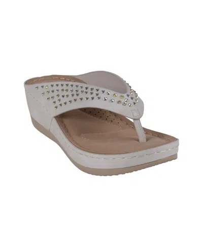 GC SHOES WOMEN'S TIANA EMBELLISHED COMFORT WEDGE SANDALS