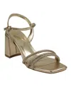 Gc Shoes Tyra Womens Faux Leather Dressy Block Heel In Gold