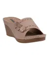 Gc Shoes Women's Vega Floral Wedge Sandals In Blush