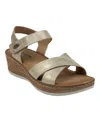 Gc Shoes Women's Vienna Crisscross Wedge Sandals In Beige