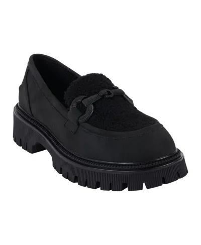 Gc Shoes Women's Vince Shearling Lug Sole Loafers In Black