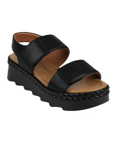 Gc Shoes Women's Voss Double Band Adjustable Strap Platform Sandals In Black