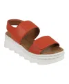 Gc Shoes Women's Voss Double Band Adjustable Strap Platform Sandals In Coral