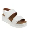 Gc Shoes Women's Voss Double Band Adjustable Strap Platform Sandals In White