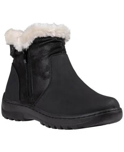Gc Shoes Women's Wesley Faux Leather Faux-fur Cuff Side Zipper Ankle Boots In Black