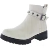 Gc Shoes Womens Animal Print Faux Leather Ankle Boots In Beige