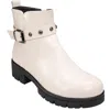 Gc Shoes Womens Faux Leather Studded Booties In White