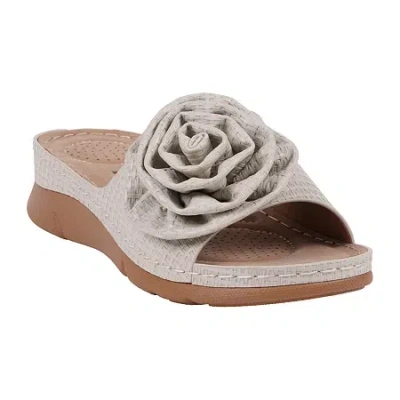 Gc Shoes Womens  Honey Floral Wedge Slide Wedge Sandals In Multi
