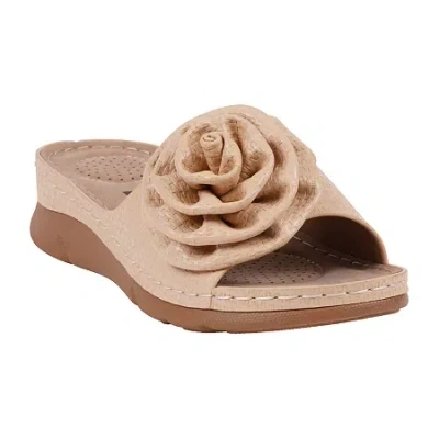 Gc Shoes Womens  Honey Floral Wedge Slide Wedge Sandals In Multi