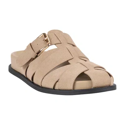 Gc Shoes Womens  Lovely Buckled Fisherman Slide Flat Sandals In Brown