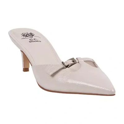 Gc Shoes Womens Simone Buckled Kitten Mule Heeled Sandals In Neutral