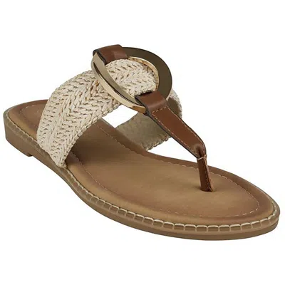Gc Shoes Womens Woven Man Made T-strap Sandals In White
