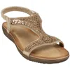 Gc Shoes Wynn Womens Embellished Manmade Slingback Sandals In Gold
