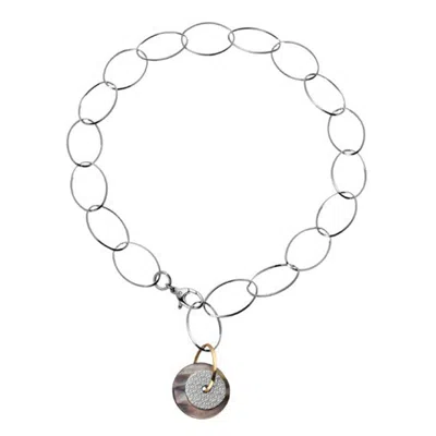 Gc Silver Silver Necklace In Multi