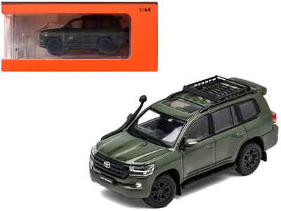 Gcd 2015 Toyota Land Cruiser (200) Green With Roof Rack 1/64 Diecast Model Car By