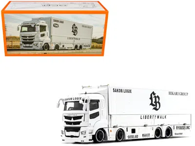 Gcd Mitsubishi Fuso Super Great Transporter Rhd (right Hand Drive) "liberty Walk Lb-trucks" White With G