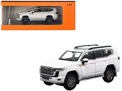 Gcd Toyota Land Cruiser 300 White With Graphics 1/64 Diecast Model Car By