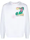 Gcds Crewneck Sweatshirt With Graphic Print In White
