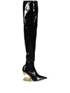 Gcds 110mm Morso Vinyl Over-the-knee Boots In Black