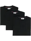 Gcds Pack Of Three Cotton T-shirts In Black