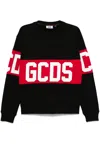 Gcds Logo Print Sweatshirt In Nero