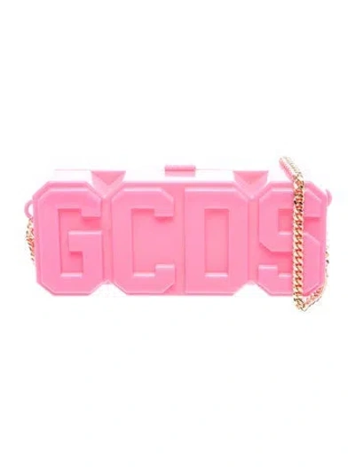 Pre-owned Gcds Acrylic Clutch In Pink