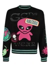 Gcds Alien-graphic Crew-neck Sweatshirt In Black