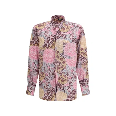 GCDS GCDS ANIMAL & FLORAL PRINT POLYESTER SHIRT