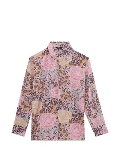 Gcds Animal-print Floral Shirt In Multi