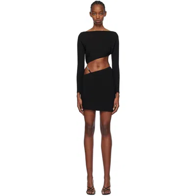 Gcds Asymmetric Fine-ribbed Minidress In Pink