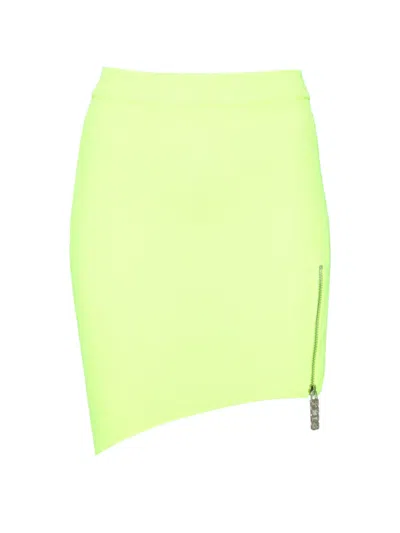 Gcds Asymmetric Knitted Skirt In Green