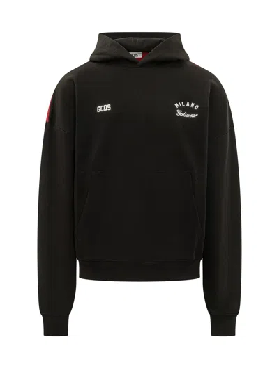 Gcds Band Logo Back Hoodie In Black