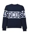 Gcds Cotton Sweatshirt With Contrasting Logo Band In Black