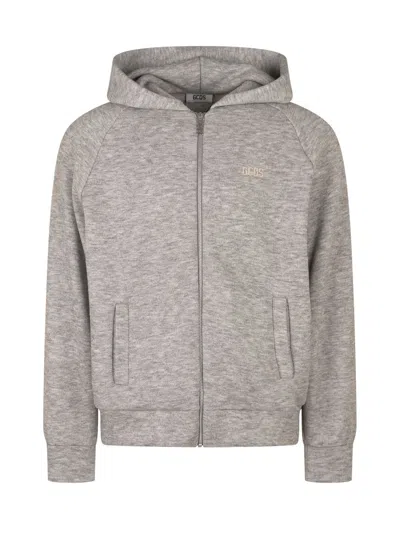 Gcds Band Logo Hooded Jacket In Gray