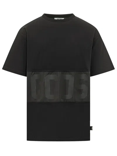 Gcds Band Logo Loose Fit Tee In Black