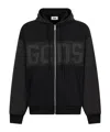 Gcds Cotton Hoodie With Adjustable Drawstring Hood In Black