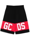 Gcds Logo-band Cotton Shorts In Black