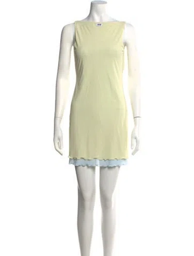 Pre-owned Gcds Bateau Neckline Mini Dress In Green