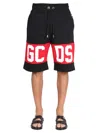 Gcds Bermuda Shorts With Logo Band In Black