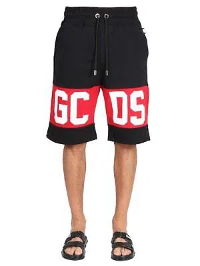 Pre-owned Gcds Bermuda Shorts With Logo Band In Black