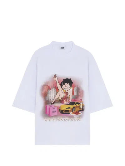 Gcds Betty Boop Laser-cut T-shirt In White