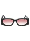 Gcds Black Acetate Sunglasses In Pink